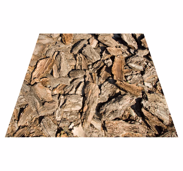 Alfombra vinílica recibidor corteza de árbol rústica - TenVinilo