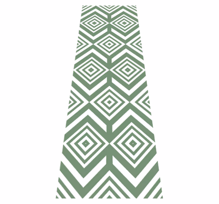 Alfombra vinílica salón rombos verdes - TenVinilo