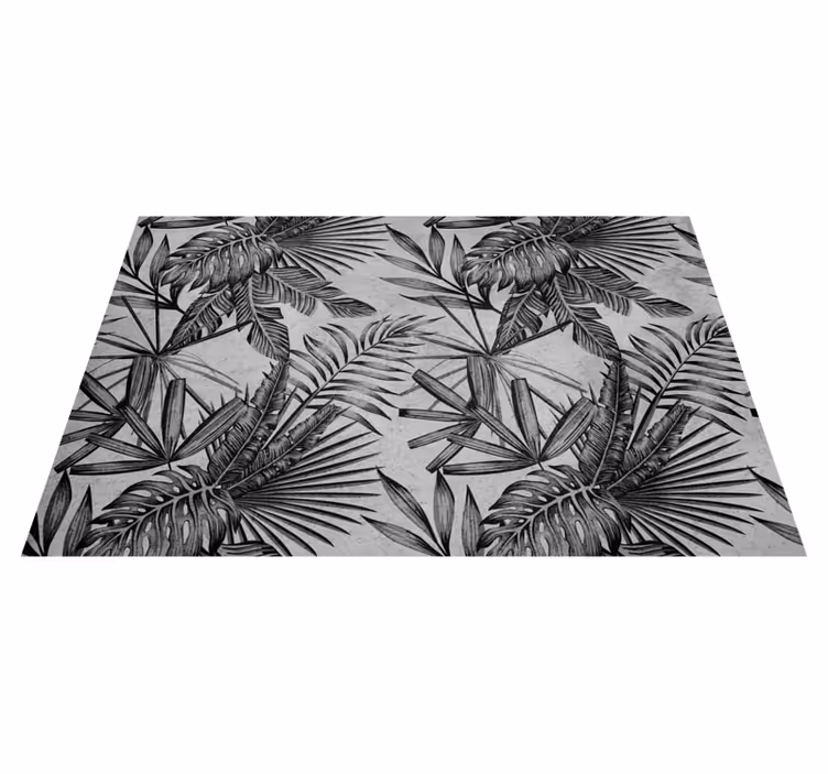 Alfombra vinílica gris plantas de concreto - TenVinilo