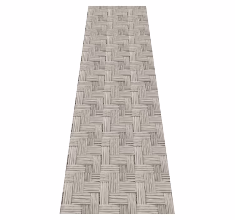 Alfombra vinílica pasillo efecto mimbre gris hecho a mano - TenVinilo