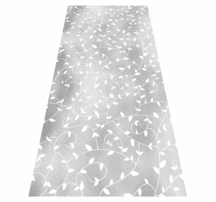 Alfombra vinílica pasillo ramas blancas y plateadas - TenVinilo
