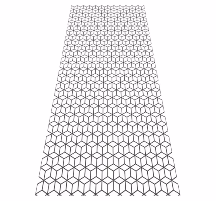 Alfombra vinílica pasillo cubos con borde nórdico - TenVinilo
