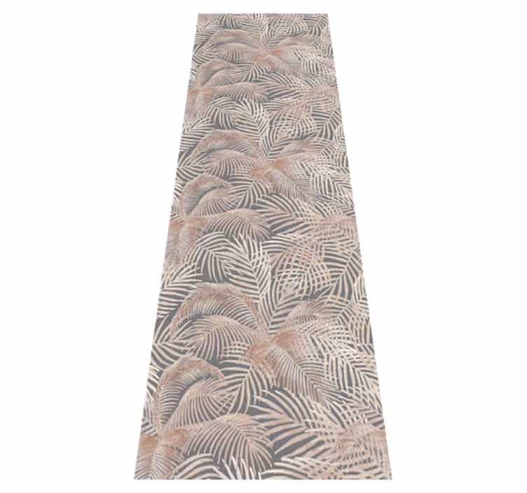 Alfombra vinílica pasillo hojas de palma contorno - TenVinilo