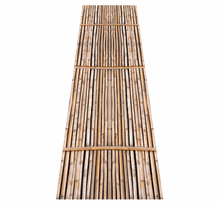 Alfombra vinílica pasillo cañas de bambú artesanales - TenVinilo