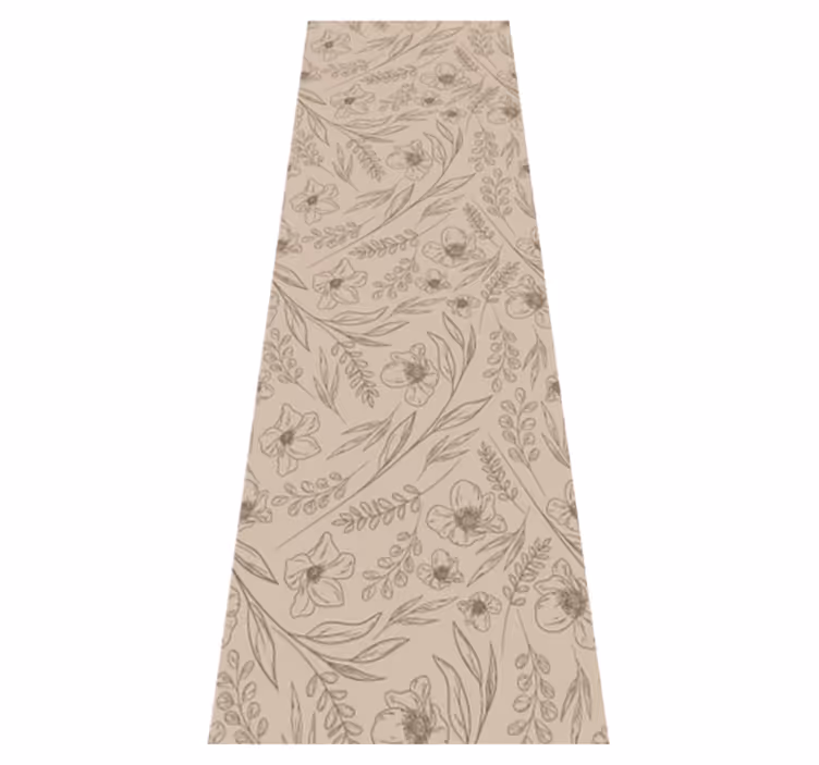 Alfombra vinílica beige flores taupe - TenVinilo