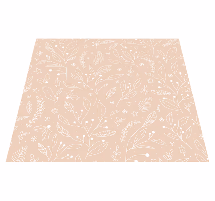 Alfombra vinílica beige plantas navideñas - TenVinilo