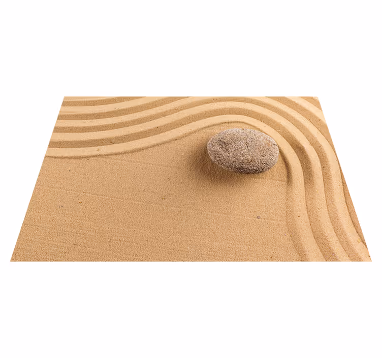 Alfombra vinílica beige esfera zen texturizada - TenVinilo