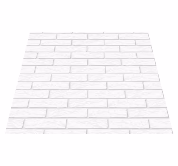 Alfombra vinílica blanca con detalle de muro de ladrillo - TenVinilo