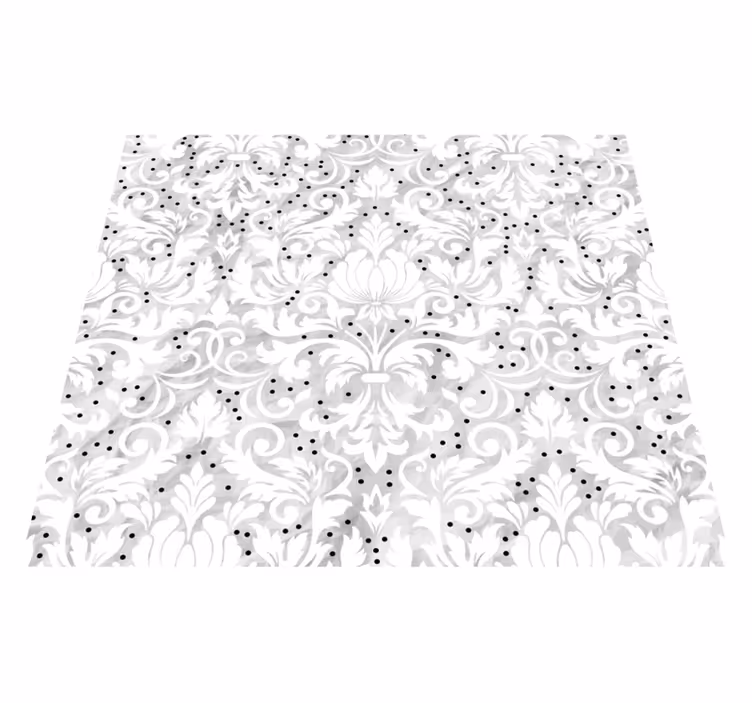 Alfombra vinílica blanca elegancia floral - TenVinilo