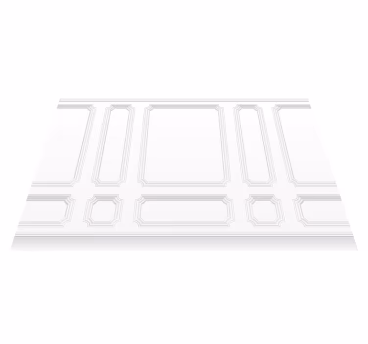 Alfombra vinílica blanca cuarterones clásicos - TenVinilo
