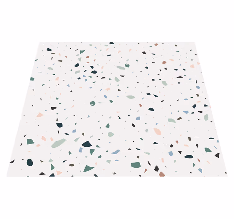 Alfombra vinílica blanca terrazo blanco - TenVinilo
