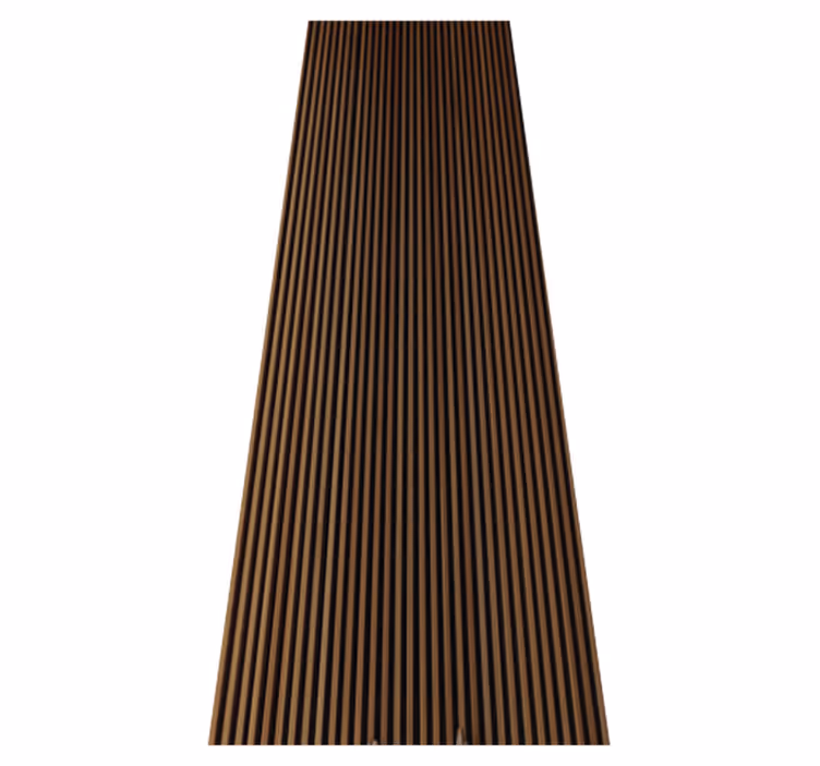 Alfombra vinílica marrón diseño vertical madera teka - TenVinilo