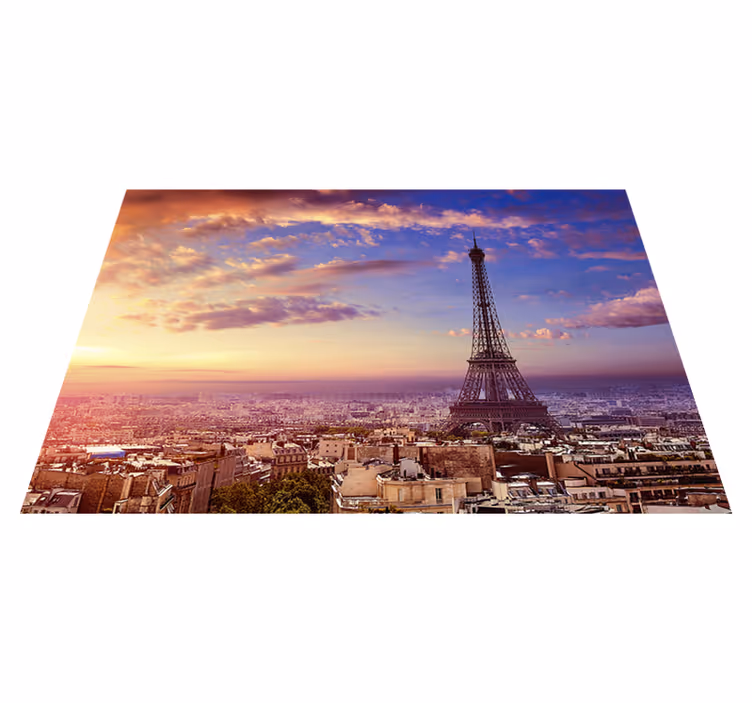 Alfombra vinílica lila vista de parís - TenVinilo