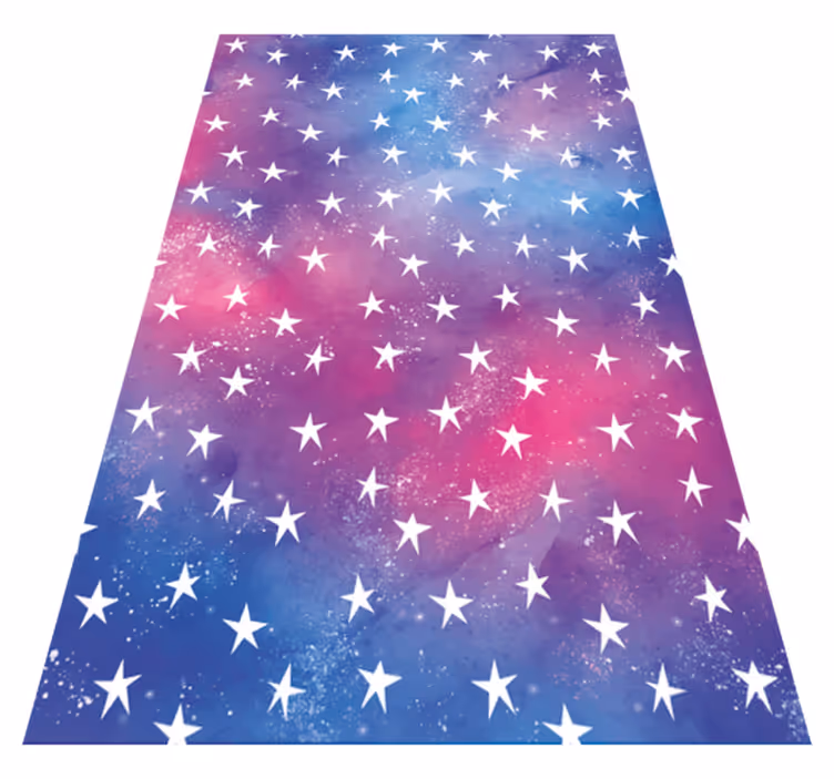 Alfombra vinílica lila textura cosmos púrpura con estrellas - TenVinilo