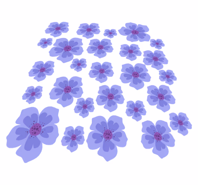 Alfombra vinílica lila flores moradas para ciclo - TenVinilo