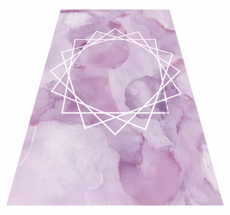 Alfombra vinílica lila marco poligonal oscuro - TenVinilo