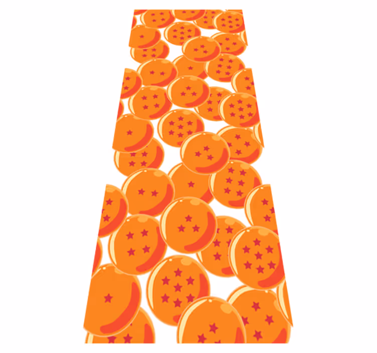 Alfombra vinílica naranja bolas de dragón - TenVinilo