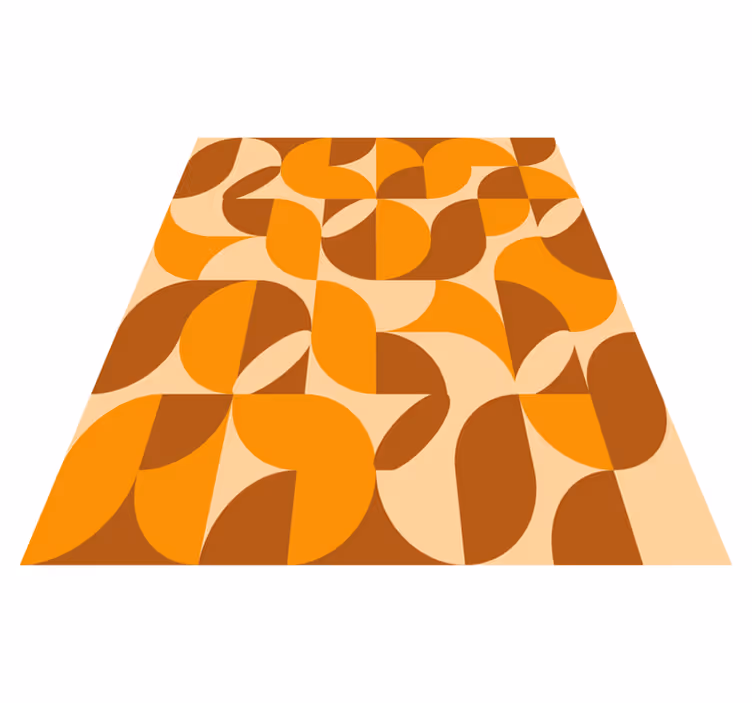 Alfombra vinílica naranja figuras retro - TenVinilo