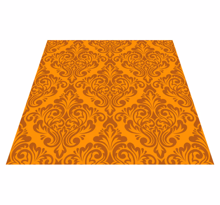 Alfombra vinílica naranja damasco vintage - TenVinilo