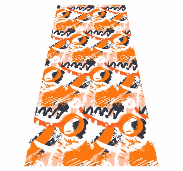 Alfombra vinílica naranja trazos de acuarela naranja - TenVinilo