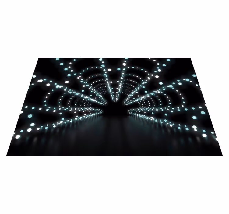 Alfombra vinílica negra explosión de luz abstracta - TenVinilo