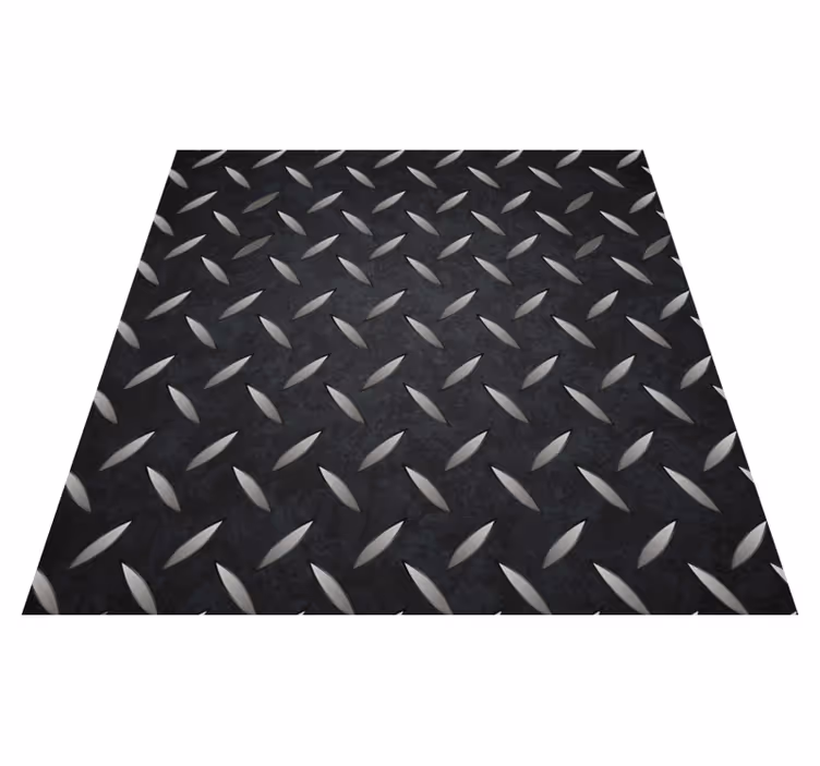 Alfombra vinílica negra con diseño de acero - TenVinilo