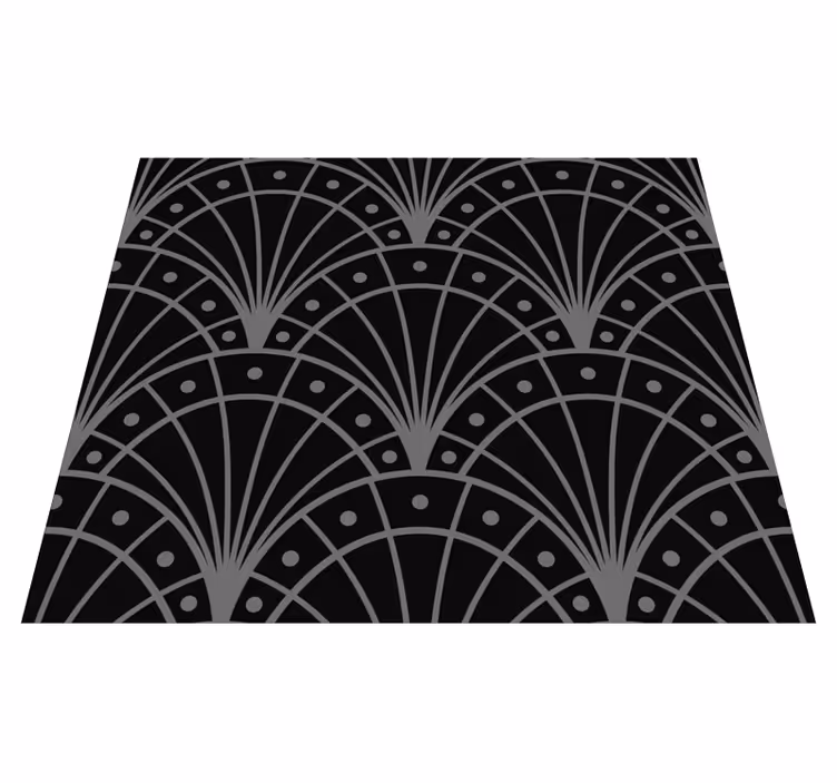 Alfombra vinílica negra estilo art déco elegante - TenVinilo