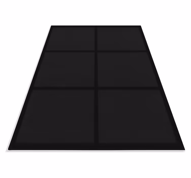 Alfombra vinílica negra patrón de bloques modernos - TenVinilo