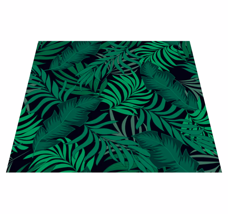 Alfombra vinílica verde fondo de selva - TenVinilo