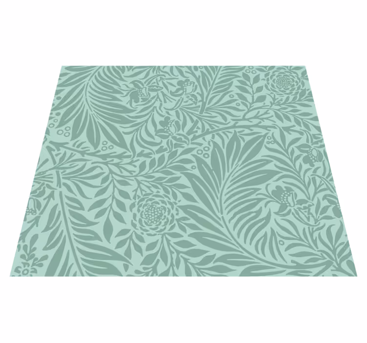 Alfombra vinílica verde con patrón vintage menta - TenVinilo