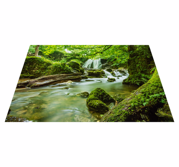 Alfombra vinílica verde cascada serena - TenVinilo