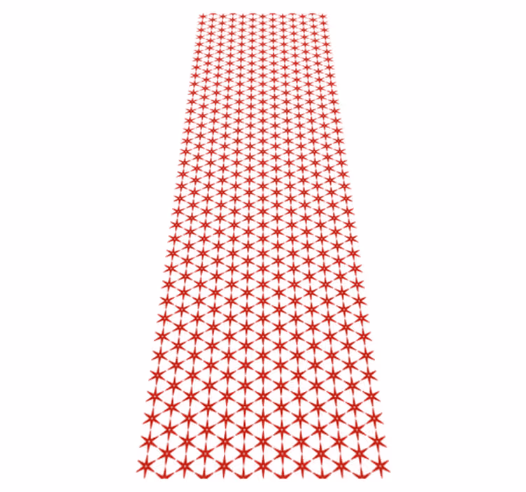 Alfombra vinílica roja estrellas koreanas rojas - TenVinilo