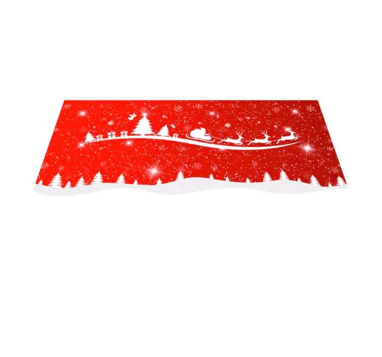 Alfombra vinílica roja olas navideñas - TenVinilo
