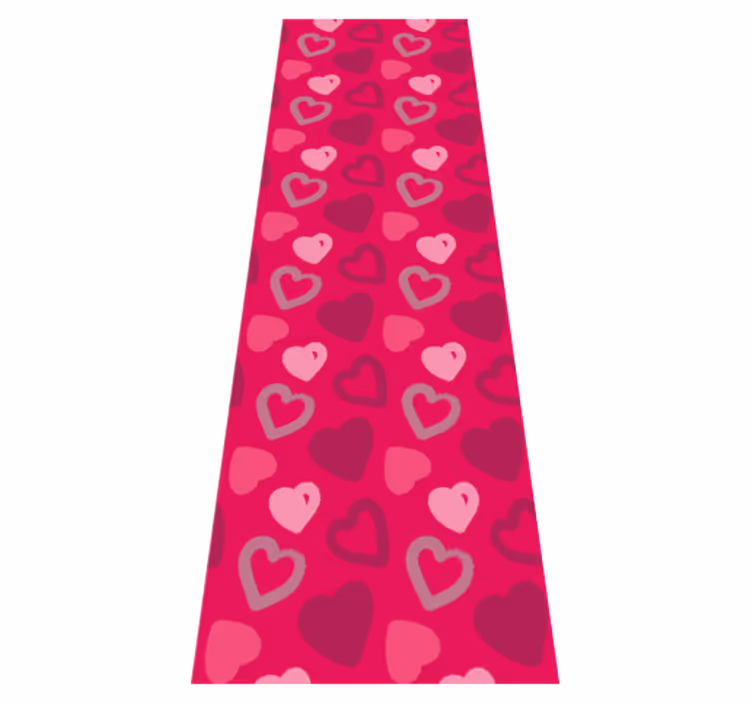 Alfombra vinílica rosa corazones fucsia - TenVinilo