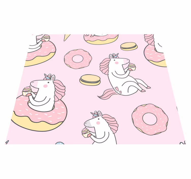 Alfombra vinílica rosa unicornio rosa - TenVinilo