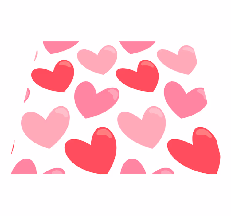 Alfombra vinílica rosa corazones grandes - TenVinilo