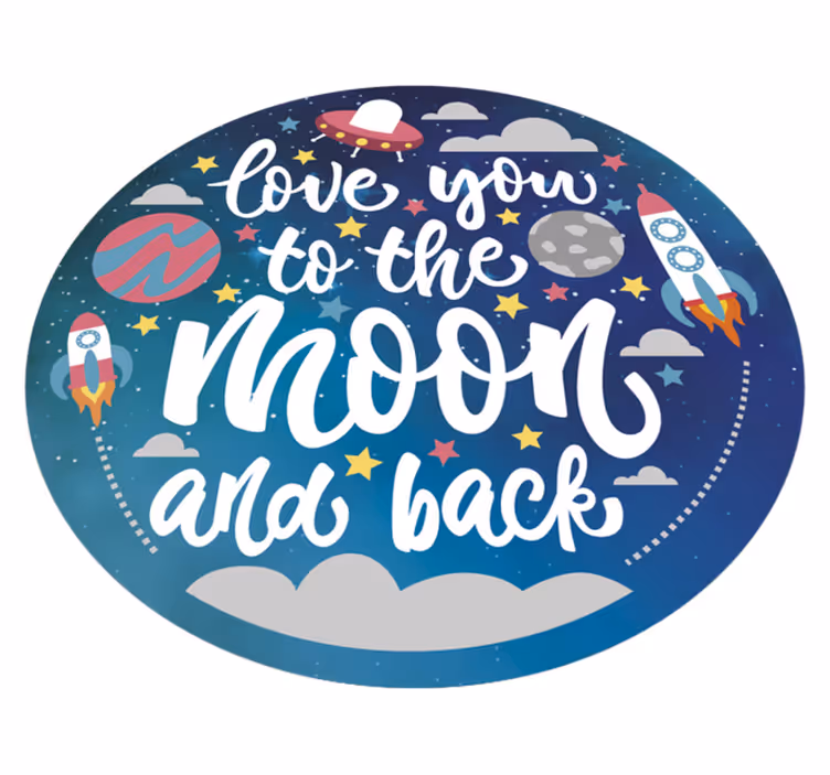 Alfombra de vinilo bebé love you to the moon - TenVinilo