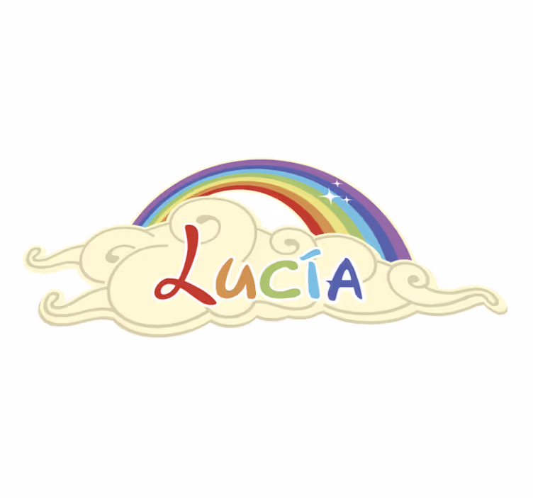 Alfombra vinílica bebé arcoiris con nombre - TenVinilo