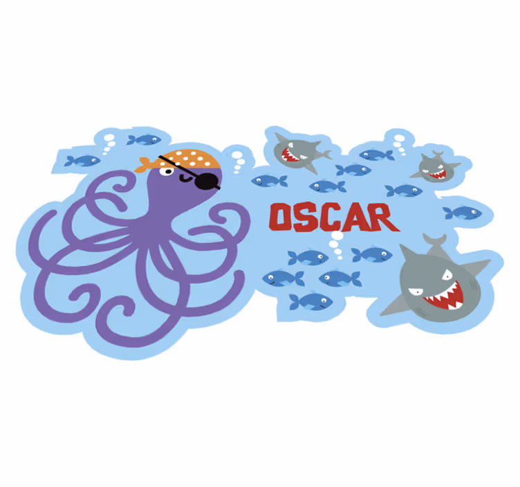 Alfombra vinílica personalizable criaturas marinas - TenVinilo