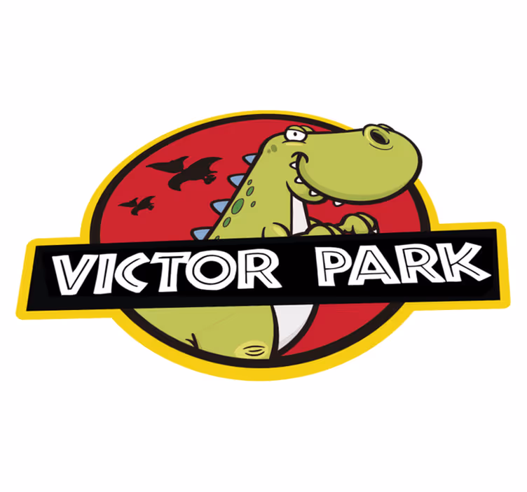 Alfombra vinílica personalizable emblema de dinosaurio - TenVinilo