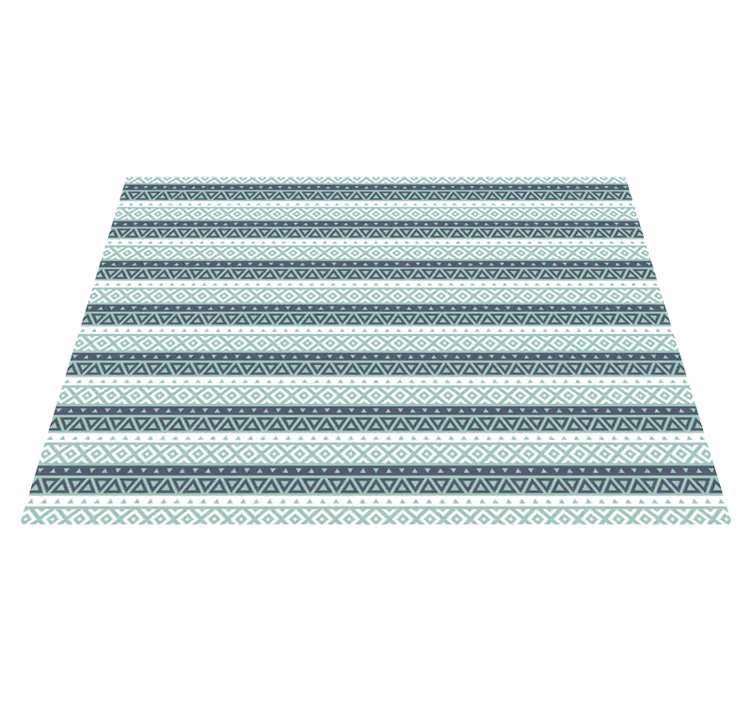Alfombra vinilica patrones etnicos azules - TenVinilo