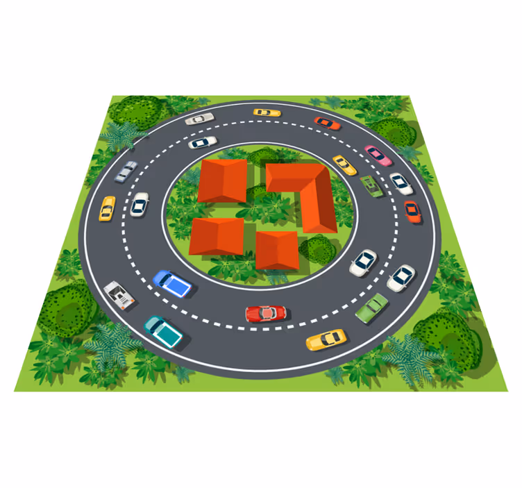 Alfombra vinílica infantil circuito lúdico - TenVinilo