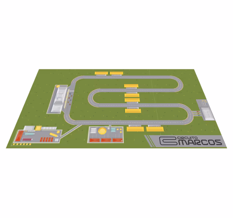 Alfombra vinílica personalizable circuito de carreras - TenVinilo