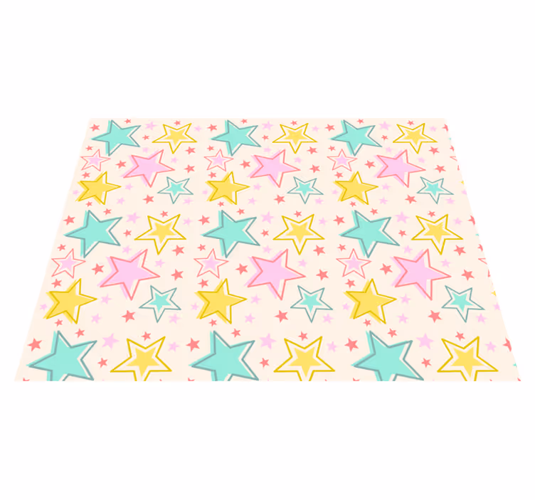 Alfombra vinílica estrellas patrón de estrellas de colores - TenVinilo
