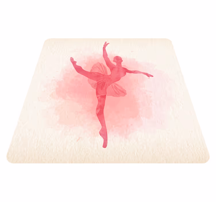Alfombra vinílica infantil silueta de bailarina de ballet - TenVinilo