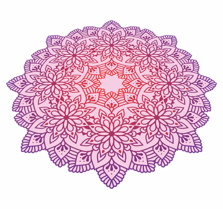 Alfombra vinílica Mandala floral colorida - TenVinilo