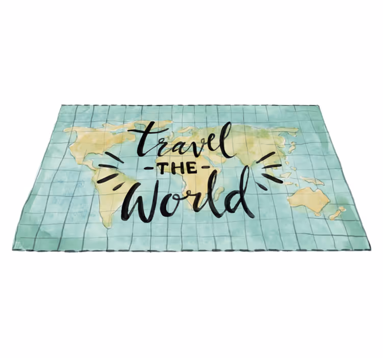 Alfombra vinílica mapamundi travel the world - TenVinilo