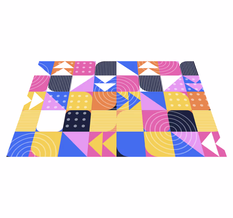 Afombra vinílica estilo mosaico de memphis - TenVinilo