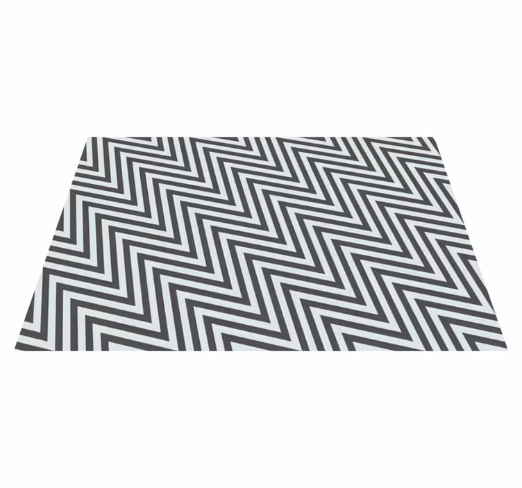 Alfombra vinílica dormitorio gris zig zag nórdico - TenVinilo