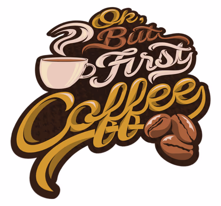 Alfombra vinílica retro frase primero café - TenVinilo